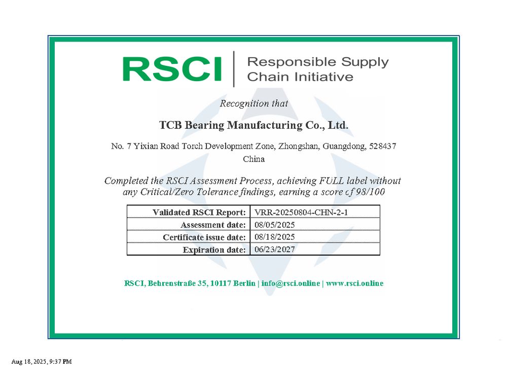 TÜV RSCI Responsible Supply Chain Initiative